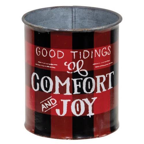 Good Tidings Christmas Buffalo Check Bucket - The Fox Decor