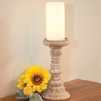 Tall Distressed White Wood Pillar 95 - The Fox Decor