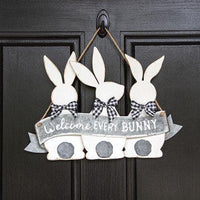 Thumbnail for Welcome Every Bunny Metal Hanging Sign - The Fox Decor