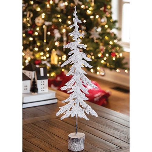 Medium White Washed Metal Christmas Tree - The Fox Decor