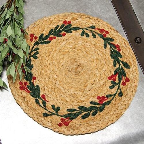 Mistletoe Wreath Jute Table Mat - The Fox Decor