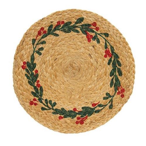 Mistletoe Wreath Jute Table Mat - The Fox Decor