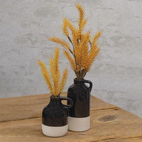 2 Set Black Glazed Ceramic Jug Vases - The Fox Decor