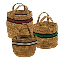 3 Set Bold Striped Jute Containers - The Fox Decor