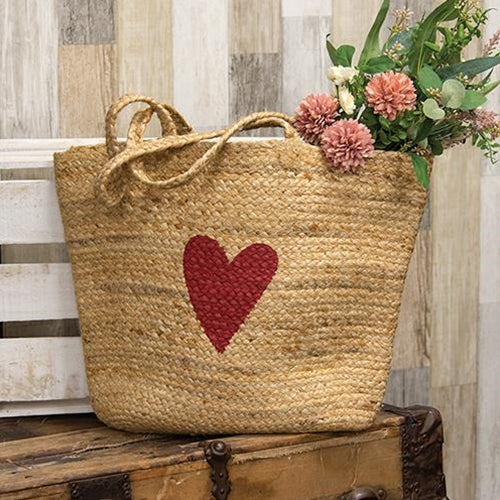 Red Heart Jute Tote - The Fox Decor