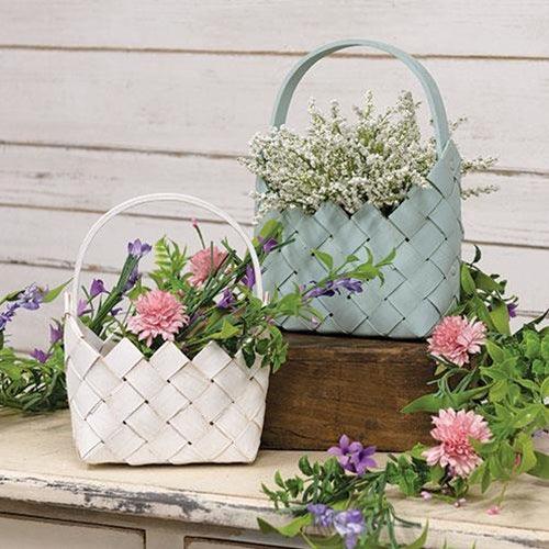 2 Set Pastel Chipwood Easter Baskets - The Fox Decor