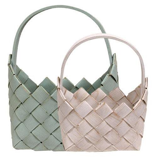 2 Set Pastel Chipwood Easter Baskets - The Fox Decor