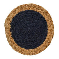 Jute & Cotton Candle Mat Navy 675 - The Fox Decor
