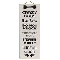 Crazy Dogs Live Here Hanging Sign - The Fox Decor