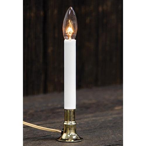White Sensor Candle Lamp on Brass Base 9 - The Fox Decor