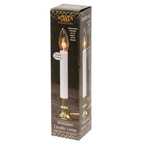 White Sensor Candle Lamp on Brass Base 9 - The Fox Decor