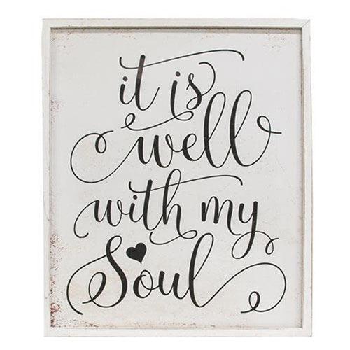 It Is Well With My Soul Distressed Framed Sign - The Fox Decor