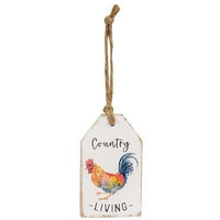 Country Living Rooster Wood Tag - The Fox Decor