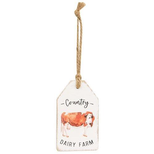 Country Dairy Farm Cow Wood Tag - The Fox Decor