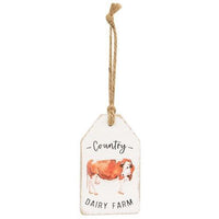Country Dairy Farm Cow Wood Tag - The Fox Decor