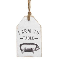 Farm To Table Pig Wood Tag - The Fox Decor