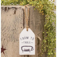 Farm To Table Pig Wood Tag - The Fox Decor
