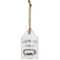 Farm To Table Pig Wood Tag - The Fox Decor