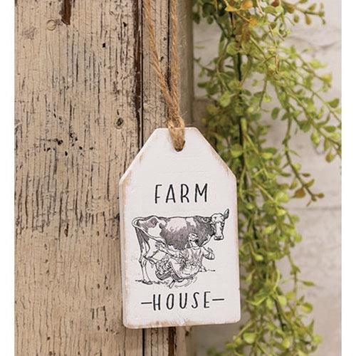 Farm House Milking Cow Wood Tag - The Fox Decor