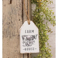 Farm House Milking Cow Wood Tag - The Fox Decor