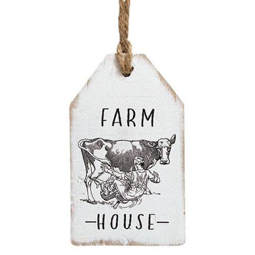 Farm House Milking Cow Wood Tag - The Fox Decor