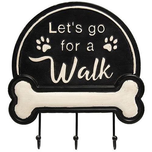 Let's Go For A Walk Wall Hook Sign - The Fox Decor