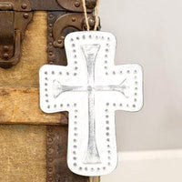 Distressed Metal Cross Dotted Ornament - The Fox Decor