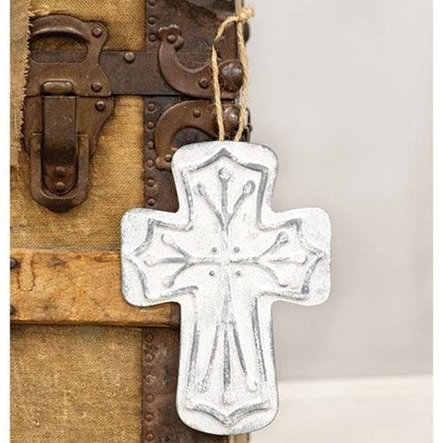 Distressed Metal Cross Ornament - The Fox Decor