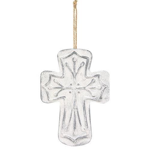 Distressed Metal Cross Ornament - The Fox Decor