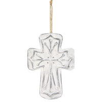 Distressed Metal Cross Ornament - The Fox Decor