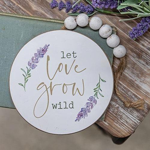 Let Love Grow Wild Lavender Wood Ornament - The Fox Decor