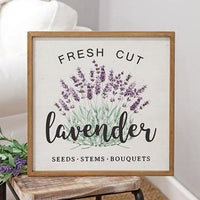 Fresh Cut Lavender Framed Sign - The Fox Decor