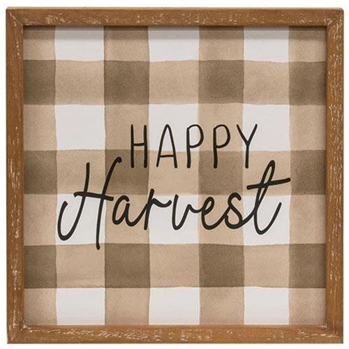 Fall Gingham Wood Sign 3 Asstd - The Fox Decor