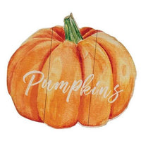 Fall Watercolor Pumpkin Wood Sign 3 Asstd - The Fox Decor