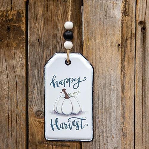Happy Harvest Pumpkin Enamel Beaded Tag - The Fox Decor
