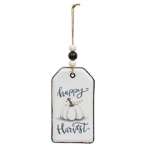 Happy Harvest Pumpkin Enamel Beaded Tag - The Fox Decor