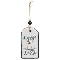 Happy Harvest Pumpkin Enamel Beaded Tag - The Fox Decor