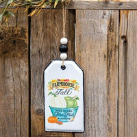 Farmhouse Fall Pumpkins Enamel Beaded Tag - The Fox Decor