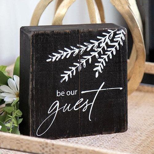 Be Our Guest Black Wooden Sign - The Fox Decor