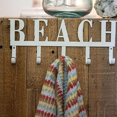 Beach Metal Wall Hook Sign - The Fox Decor