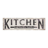 Kitchen Brings Family Together Distressed Metal Sign - The Fox Decor