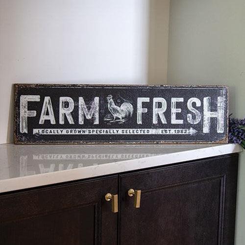 Farm Fresh Black Distressed Metal Sign - The Fox Decor