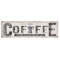 Coffee White Distressed Metal Sign - The Fox Decor