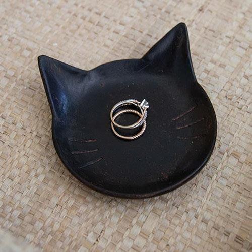 Black Cat Resin Trinket Tray - The Fox Decor
