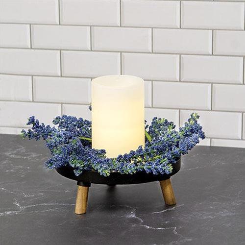Black Metal & Wood Riser 6 Dia x 275H - The Fox Decor