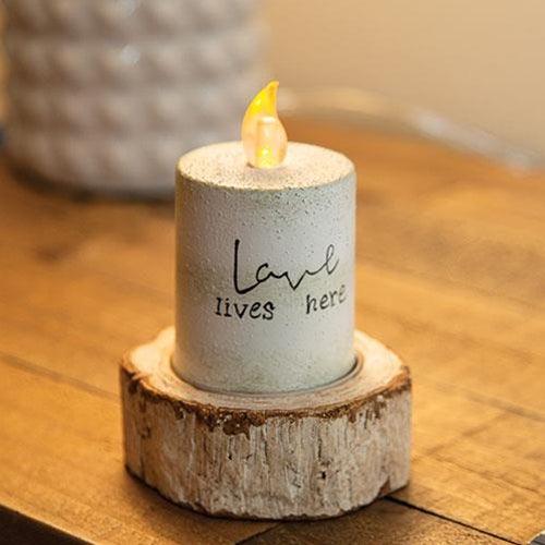 Resin Birch Pillar Candle Holder - The Fox Decor