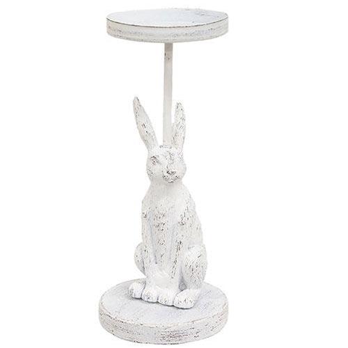 White Bunny Metal Pillar Candle Holder 825 - The Fox Decor