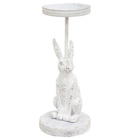 White Bunny Metal Pillar Candle Holder 825 - The Fox Decor