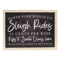 North Pole Sleigh Rides Wooden Sign - The Fox Decor