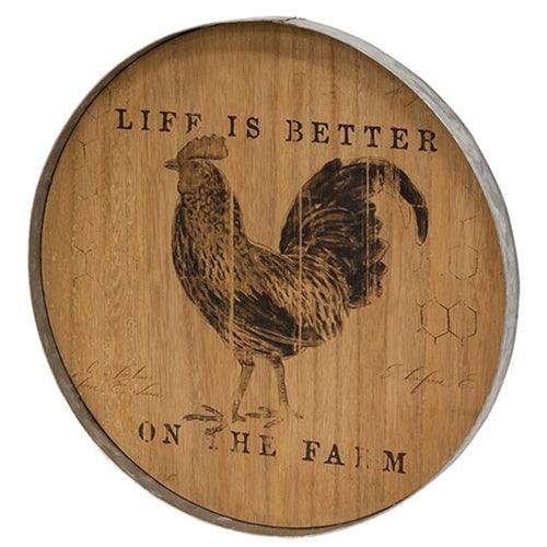 Life is Better On The Farm Chicken Wood Sign - The Fox Decor